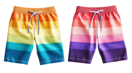 Colorful swim shorts transparent background