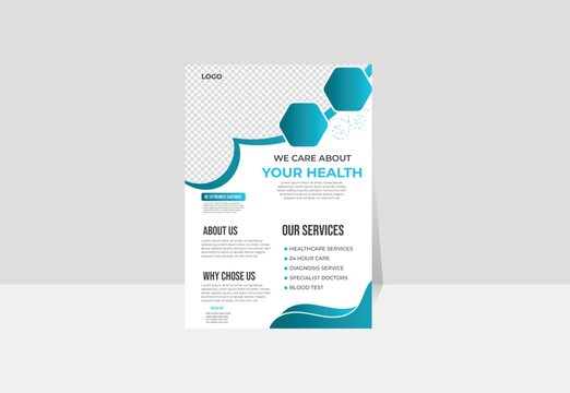 Corporate healthcare and medical flyer or poster design layout