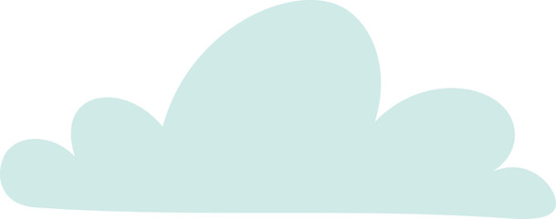 Cartoon cloud floating in the sky, representing concepts like weather, meteorology, climate, dreams, imagination and peacefulness, ideal for children s illustrations