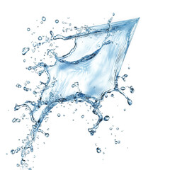 a dynamic splash of water shaped like an arrow. symbolizing movement and fluidity the clear water droplets create an energetic visual effect. suggesting themes of direction and progress this could be