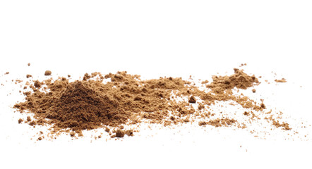 Garam masala ground, minced spice blend, isolated on white, side view