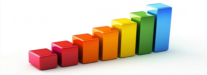 Colourful 3D bar chart