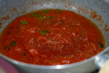 tomato soup in a bowl