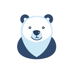 Fototapeta premium Cute polar bear illustration, simple design, for children's books or education