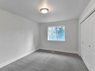 Modern residential empty bedroom interior