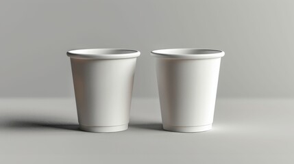 White Paper Coffee Cup Mockup - Two Cups