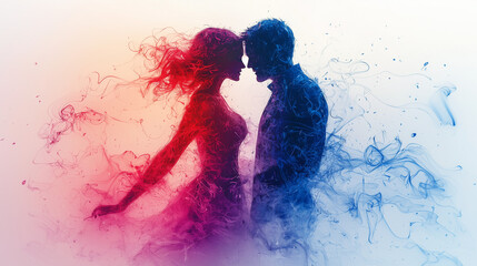 Fototapeta premium vibrant colored illustration of love