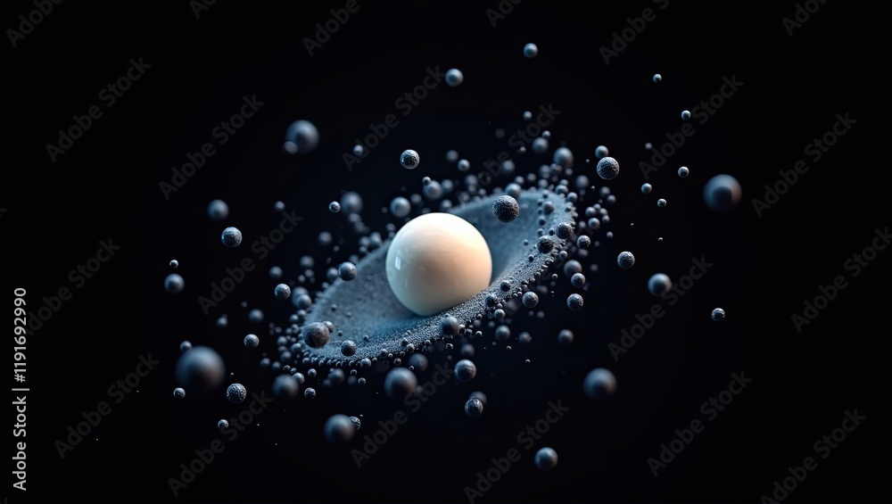 Aufkleber exploring the captivating dynamics of brownian motion with a stunning digital illustration
