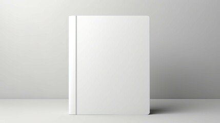 A white book with a spine and no text