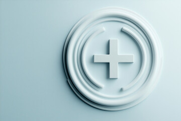 Fototapeta premium Three-Dimensional Plus Symbol in Concentric Circular Frame