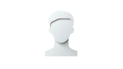 Minimalistic user profile icon transparent background