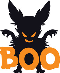Halloween illustration in vector cartoon style. Not scary cute monster
