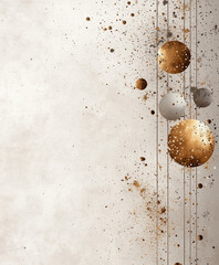 Gold and Bronze Geometric Abstract on Textured Background