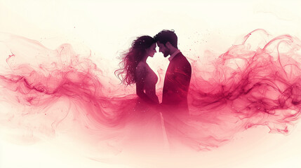 Fototapeta premium Vbrant colored illustration of love