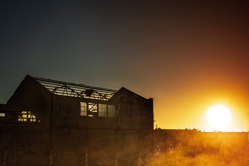 Warehouse at sunset