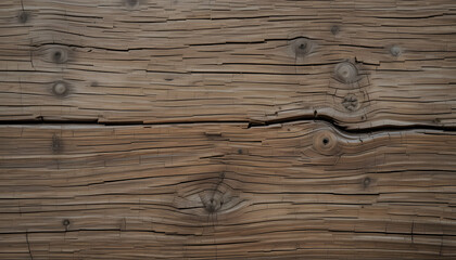 Fototapeta premium Weathered rustic brown wood texture with cracks and knots.
