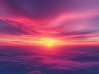 Obraz premium A breathtaking panorama of a majestic mountain range bathed in the vibrant hues of a fiery sunset. The sky is ablaze with a fiery orange and pink, contrasting beautifully with the snow-capped peaks.