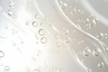 Clear Gel with Bubbles Creates a Textured and Viscous Effect in a Close-Up View