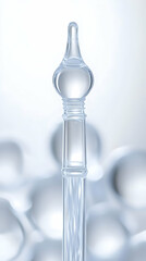 Elegant Glass Sculpture Stands Tall with Intricate Details and Smooth Curves on a Soft Background