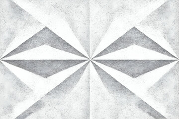Abstract Background Displays a Geometric Pattern with Gray and White Triangles Symmetrically Arranged