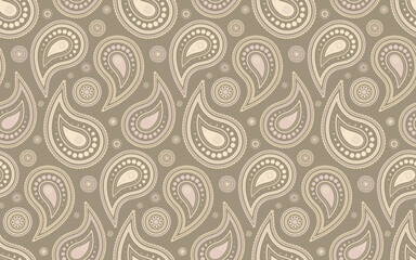 Springtime native on vector repeat. Paisley effect and paint paper. Retro style outline as royalty card.