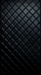 Close-up of Luxurious Black Leather Upholstery with Diamond Stitching and Subtle Shine