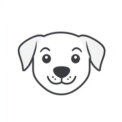 Fototapeta premium Cute dog head illustration, white background, pet portrait, for website or app