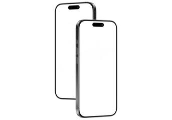 smart phones  isolated on empty background for making mockup and advertising premium png photo	
