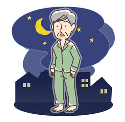 深夜徘徊のおじいさん