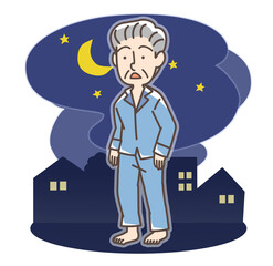 深夜徘徊のおじいさん