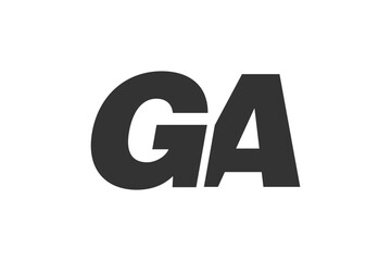 GA Techno Editable Font Logo For Corporate Branding. Bold, Futuristic Design With Unique Typographic Ideas. Minimal Custom Type And Dynamic Letter