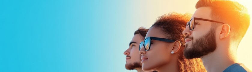 Stylish couple in sunglasses enjoying a sunny day, portrait of fashion and love