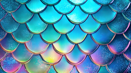 Iridescent Fish Scales Background Sparkles with Colorful Glimmering Texture Beautifully