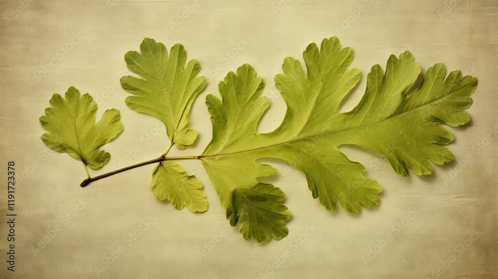 Wall mural The leaf of a tree unfurls, embracing natures shades and providing life with its vibrant greens and soothing textures.