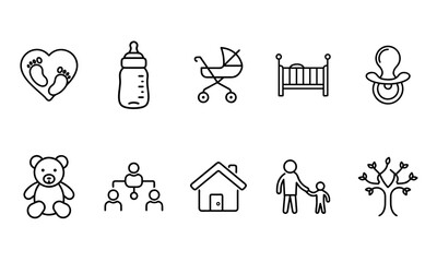 Family and Parenting Icons Set