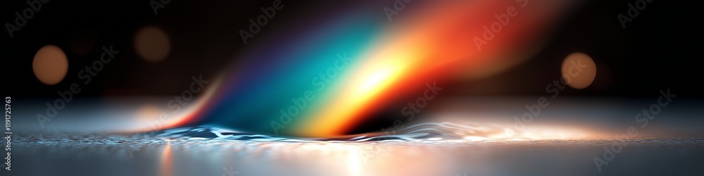 Poster liquid color splash creating abstract design with vibrant hues in motion and smooth surface