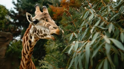 Majestic Giraffe in the Wild. Nature and Wildlife Harmony concept