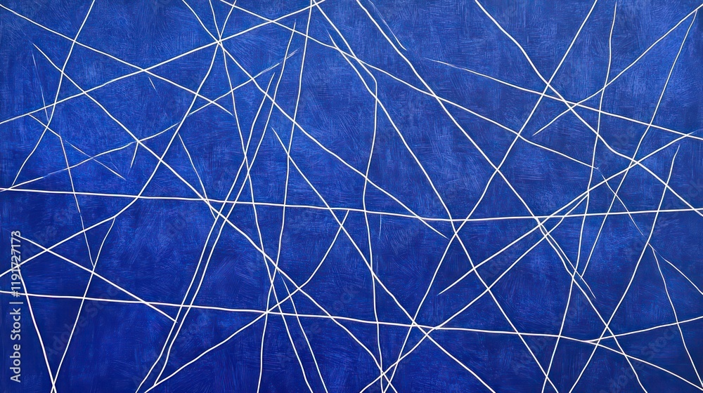 Aufkleber abstract blue background with intersecting white lines.