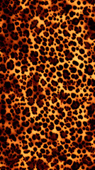 Leopard Print Seamless Pattern Shows Fashionable Animal Skin Texture Design with Spots and Fur Details.