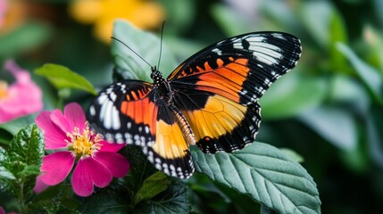 Fototapeta premium Butterfly on spring flower