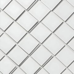 Fototapeta premium Blank White Square Cards Form a Geometric Pattern on a White Surface for Mockup Design or Template