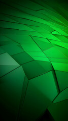 Abstract 3D Green Geometric Background Creates a Dynamic and Modern Feel with its Angular Shapes
