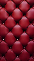 Luxurious Red Leather Upholstery Creates a Classic and Elegant Look with Diamond Tufting and Decorative Buttons