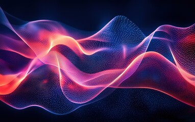 Obraz premium Abstract light painting with red and blue lights on a dark background, created through long exposure photography. 