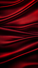 Fototapeta premium Luxurious Red Silk Fabric Flows Elegantly, Creating a Smooth, Radiant Background