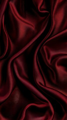 Obraz premium Luxurious Dark Red Silk Fabric Drapes Elegantly, Creating a Smooth, Textured Background