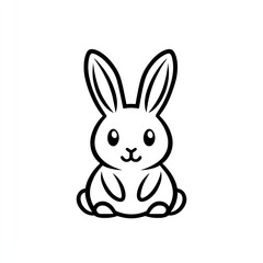 Obraz premium Cute bunny rabbit illustration, white background, children's book, cartoon