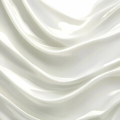 Obraz premium Smooth White Liquid Flows Gracefully, Forming Elegant Waves with a Glossy Finish