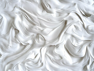 Obraz premium White Cream Creates Smooth, Swirling Texture, Perfect Background for Culinary or Beauty Products