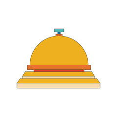 Illustration ring bell receptionist or restaurant retro design with blank background